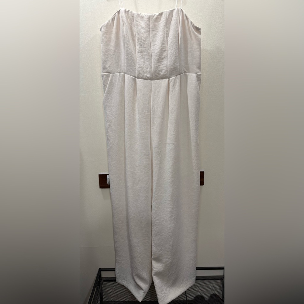 Elegant Cream Strapless Pant Suit